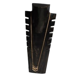 J CREW  16" LONG GOLDV PAVED‎ DIAMOND LONG NECKLACE